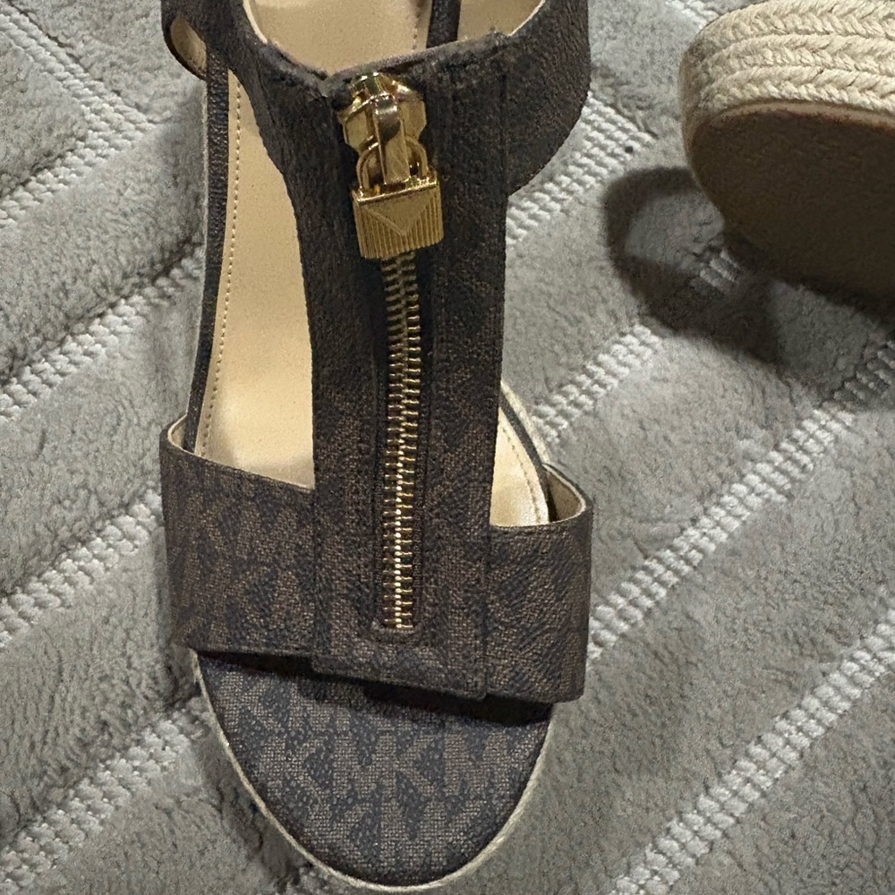 Michael Kors Dark Brown Wedge Sandals - Picture 3 of 5
